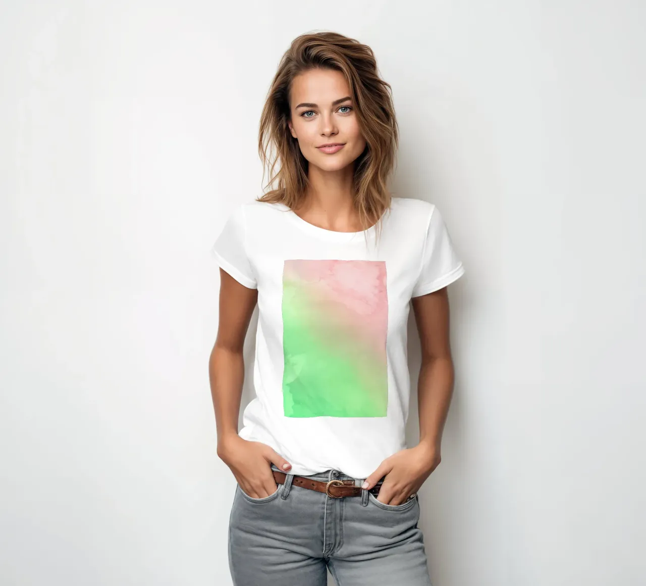 Greenely and Rose Quartz Prints t-shirt ajusté pour femmes de cafelab
