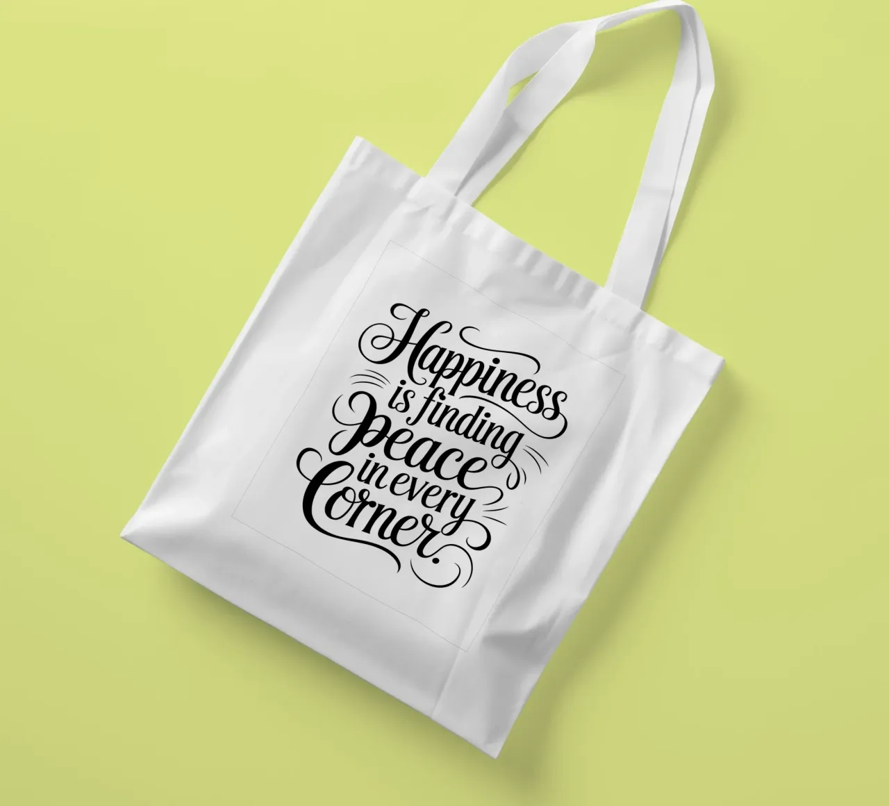 Happiness is finding peace in every corner tote bag by logic