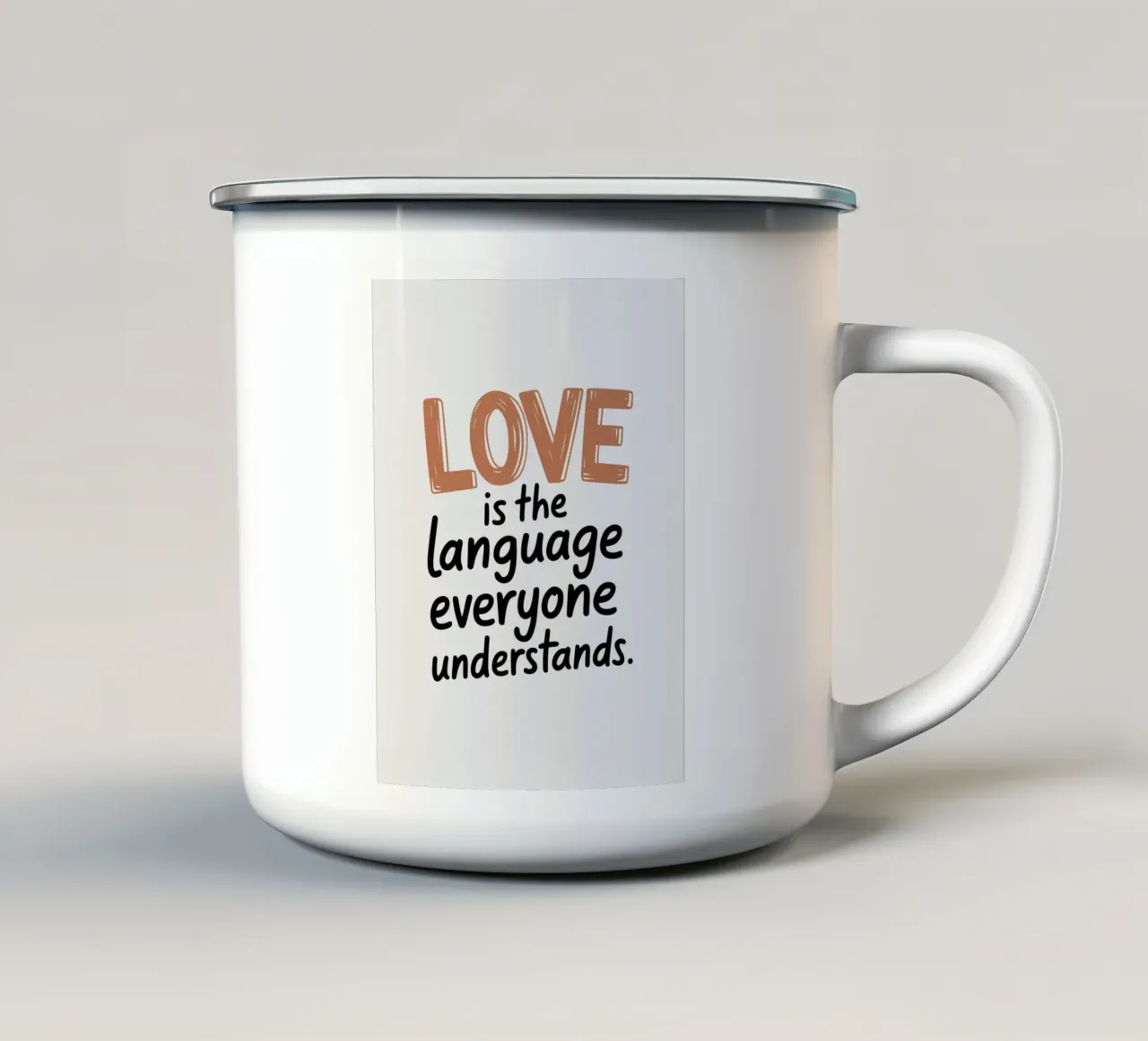L'amore è la lingua che tutti capiscono tazza in smalto da logic