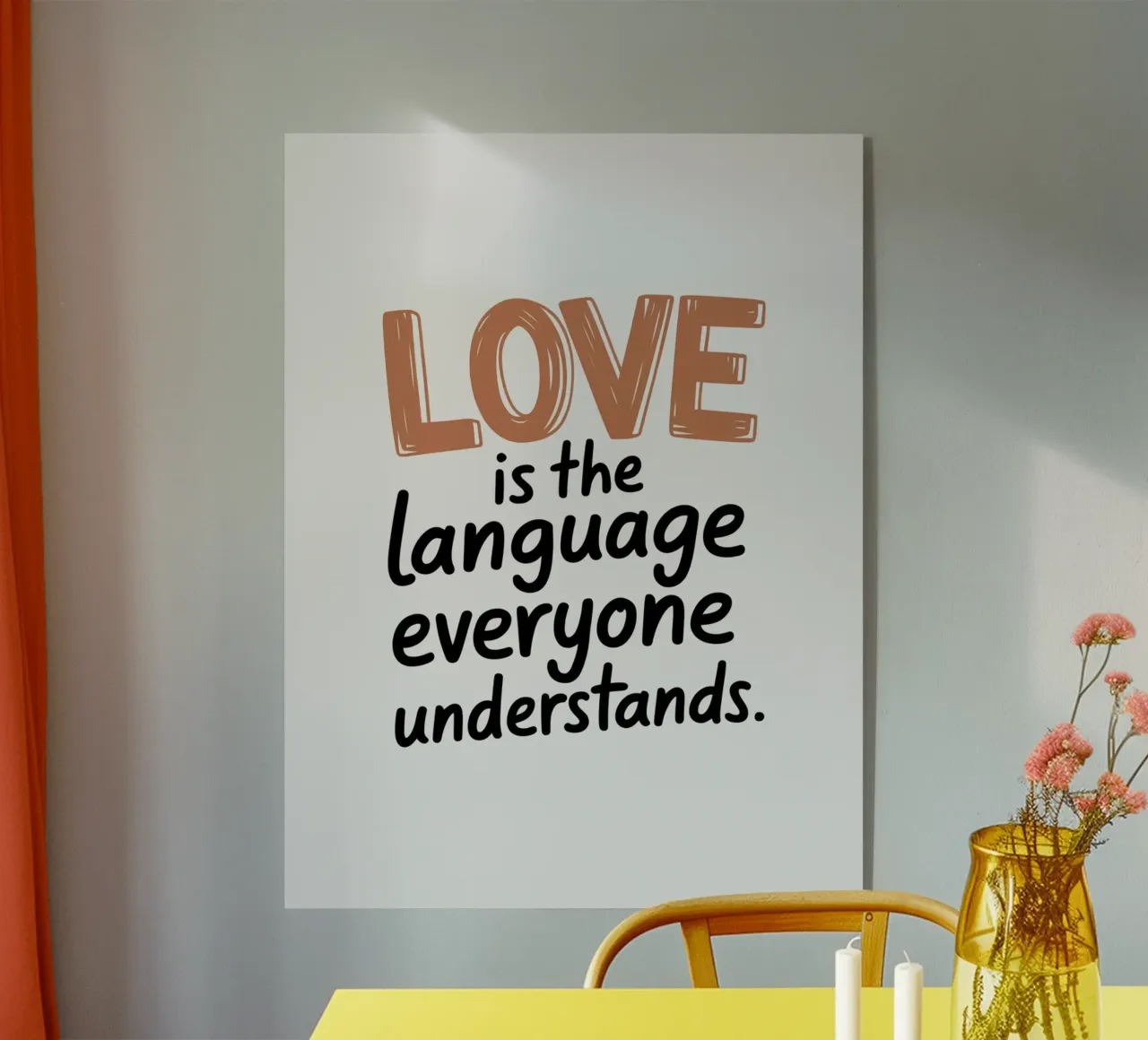 L'amour est le langage que tout le monde comprend plexiglas de logic
