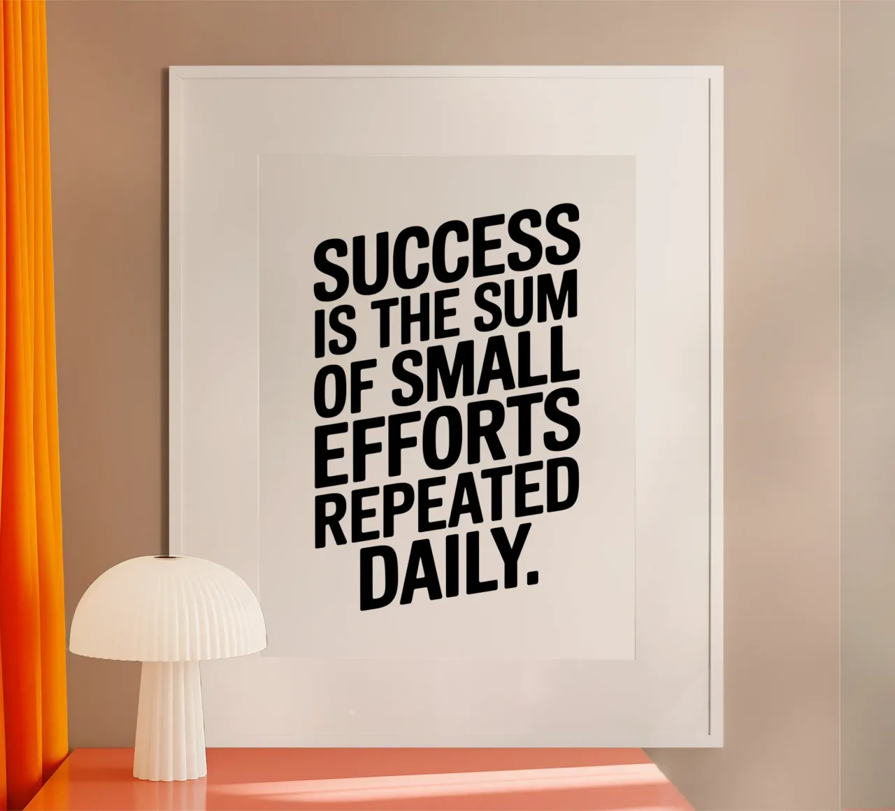 Le succès est la somme de petits efforts répétés quotidiennement. poster de logic