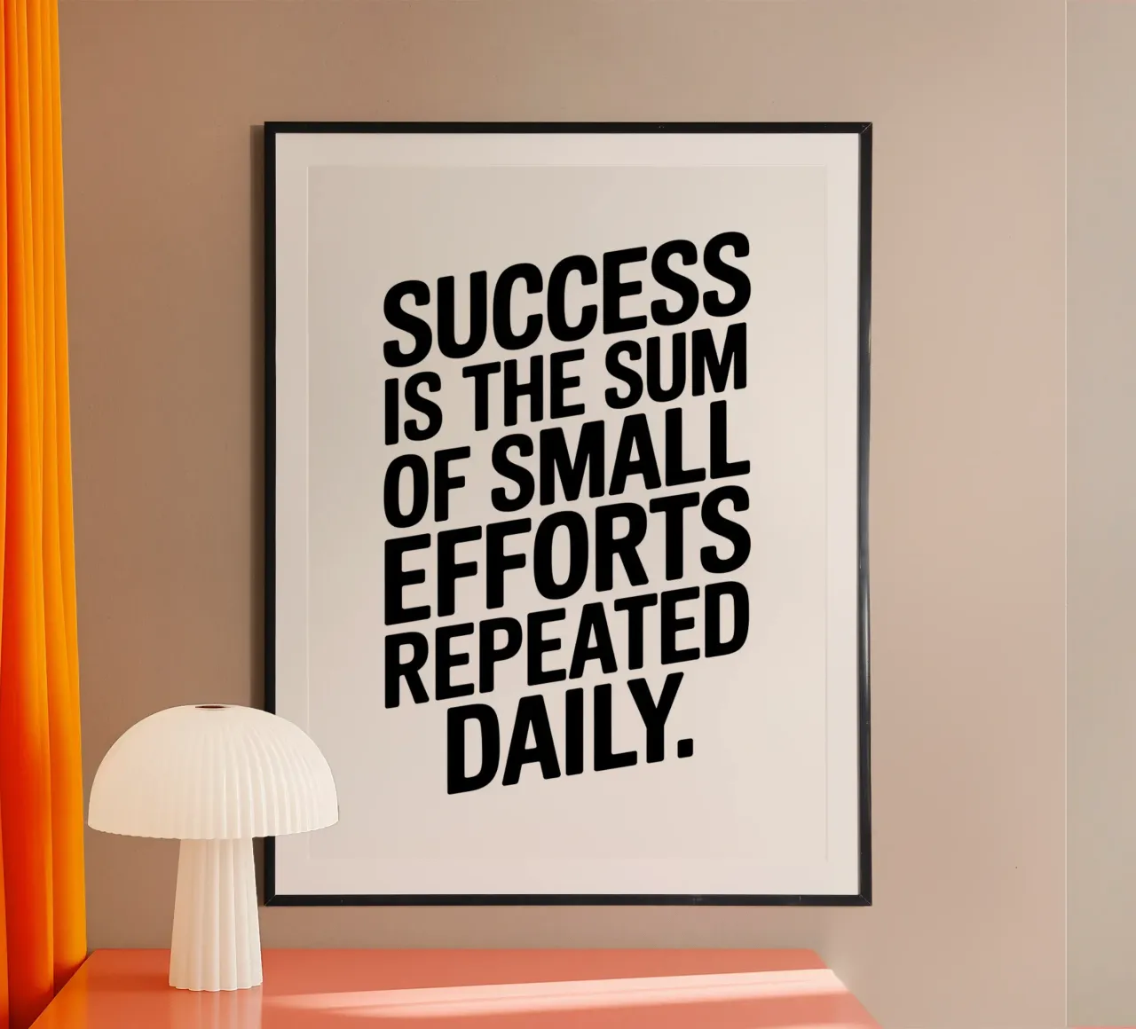 Le succès est la somme de petits efforts répétés quotidiennement. poster de logic