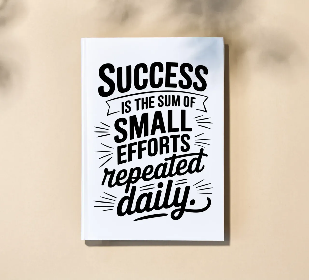 Success is the sum of small efforts repeated daily. notebook by logic