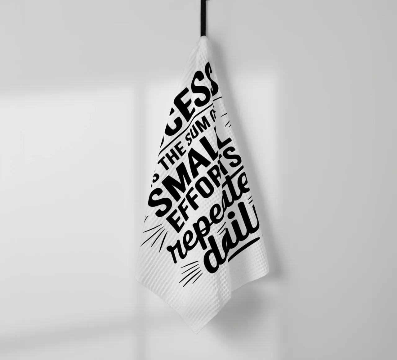 Success is the sum of small efforts repeated daily. tea towel by logic