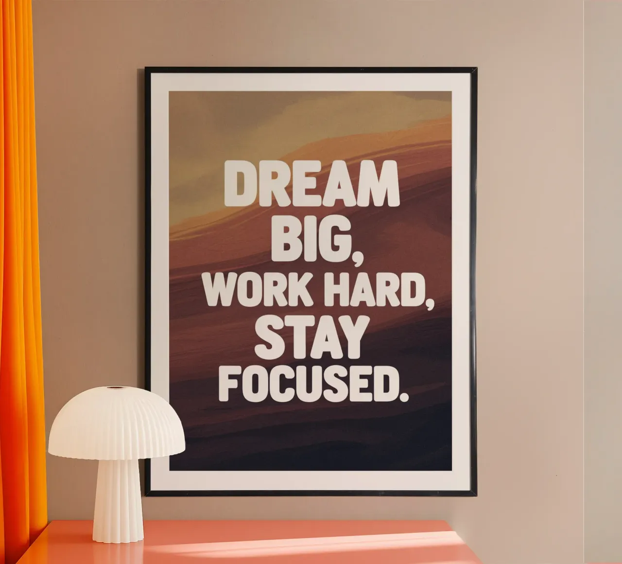 Droom groot, werk hard, blijf gefocust hahnemühle van logic