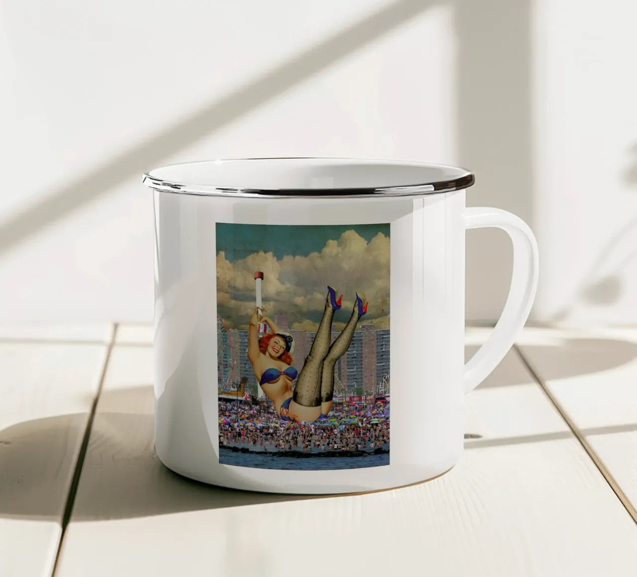 Brooklyn Pinup tazza in smalto da Jason Brueck