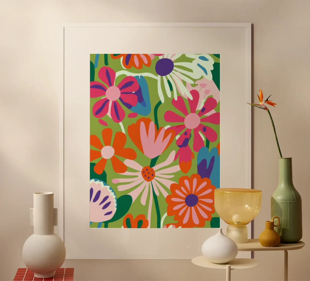 Sinfonia floreale poster con telaio in plastica da Artie Shifa