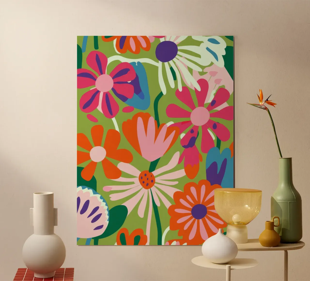 Sinfonia floreale poster con telaio in plastica da Artie Shifa