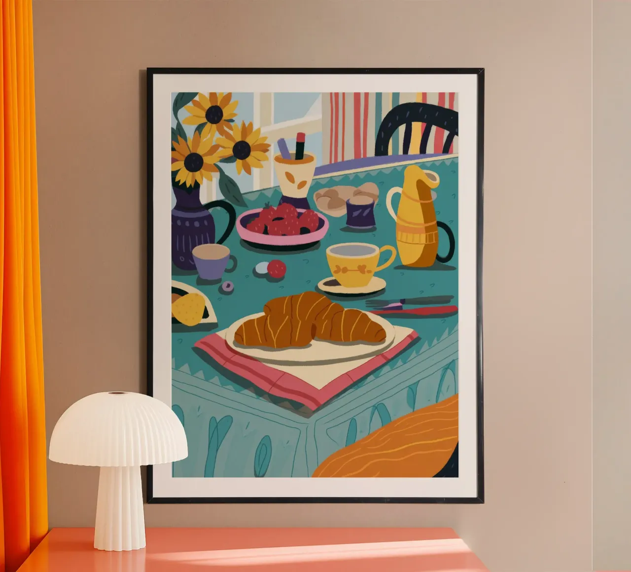 Festa del mattino poster con telaio in alluminio da Artie Shifa