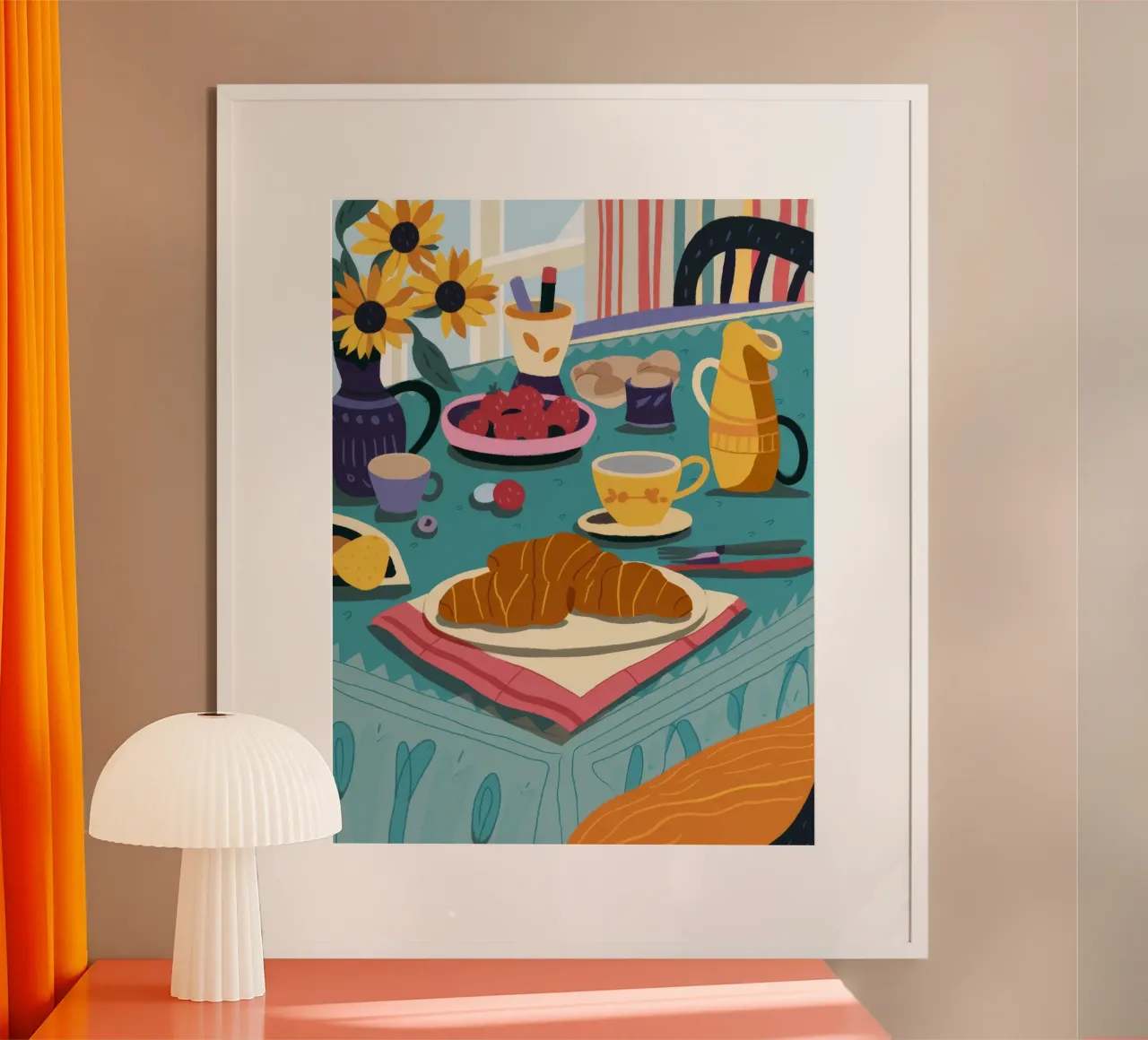 Festa del mattino poster con telaio in alluminio da Artie Shifa