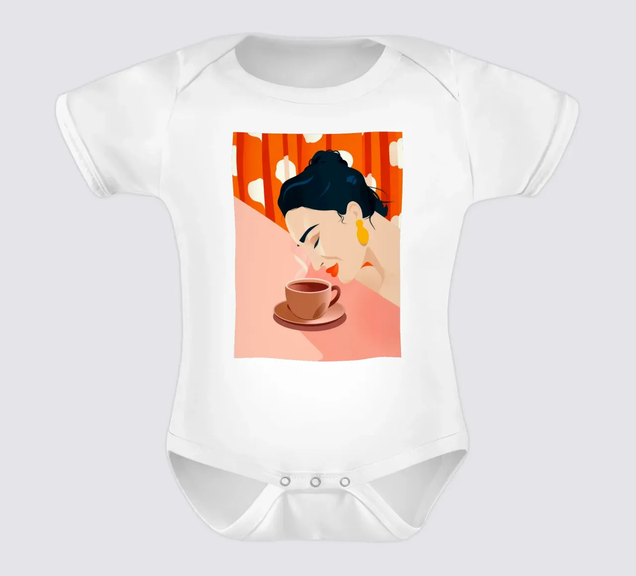 Momento caffè caldo body neonato maniche corte da Artie Shifa