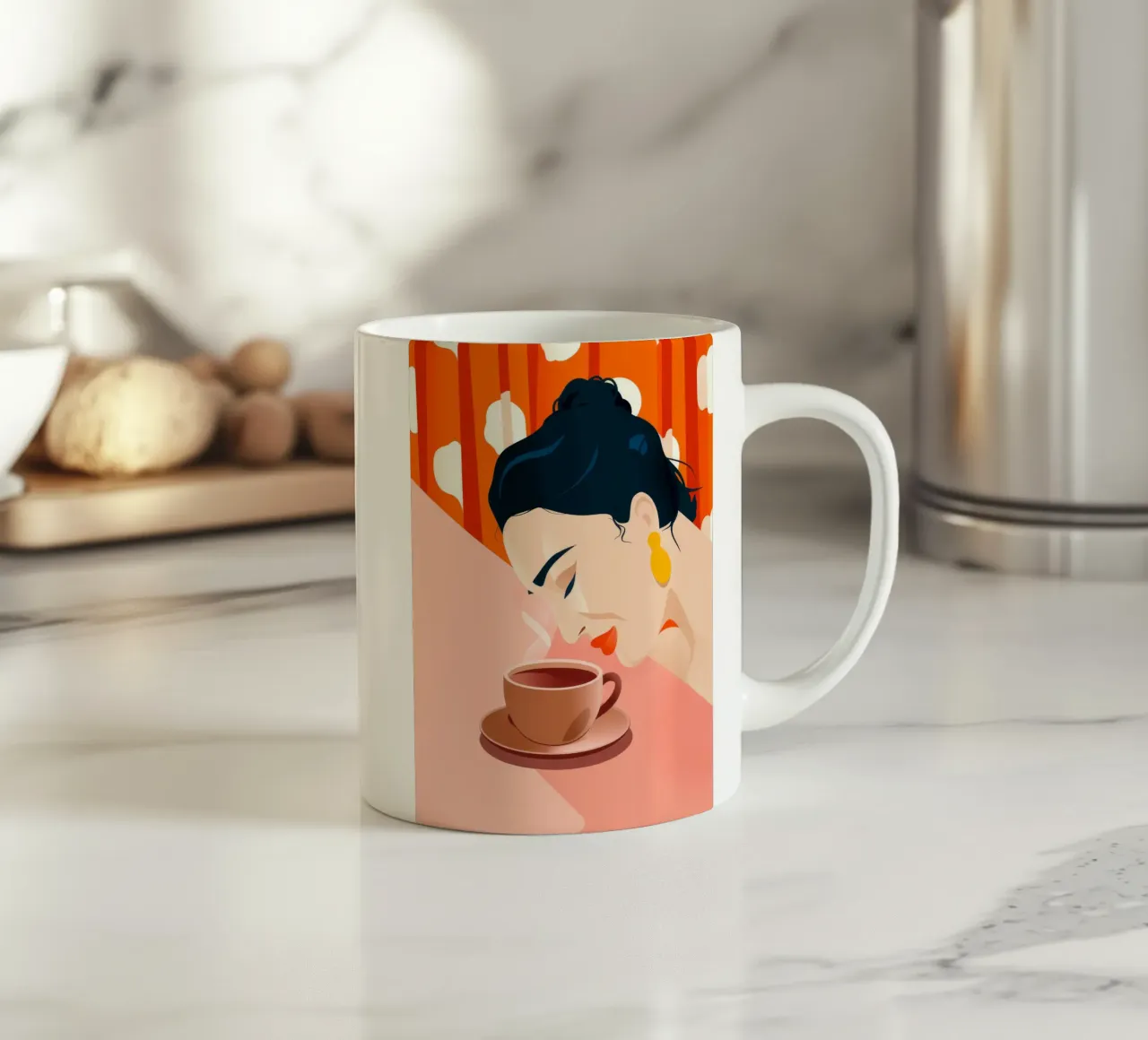 Warm Coffee Moment ceramic mug by Artie Shifa