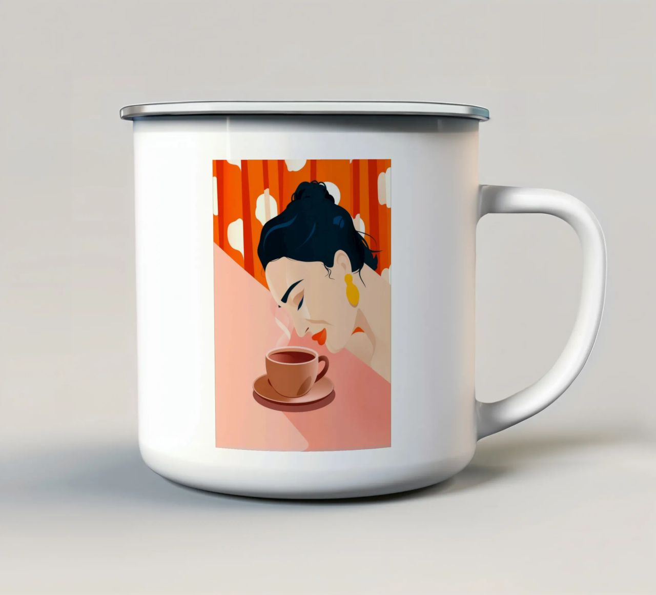 Momento caffè caldo tazza in smalto da Artie Shifa