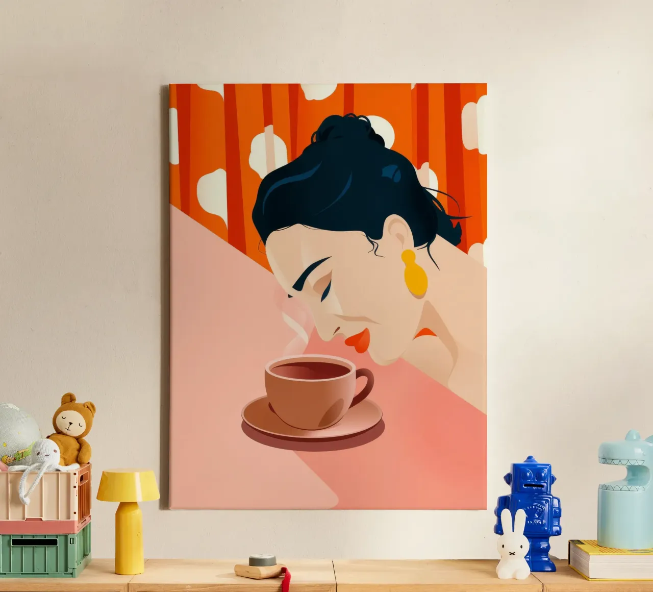 Momento caffè caldo tela con Cornice a cassetta da Artie Shifa