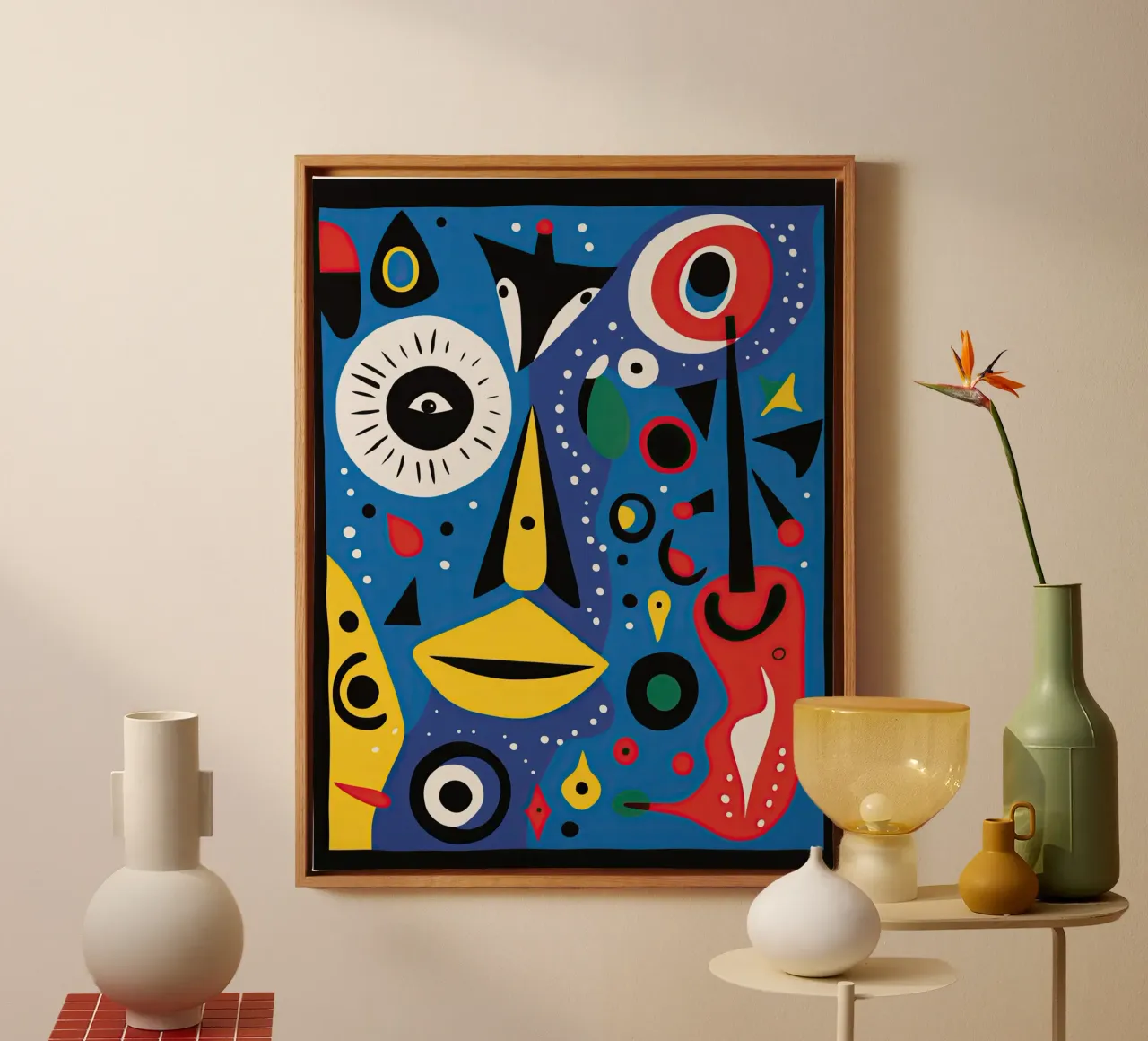 Eyes open | Allerlei abstracte kunst in de stijl van Miro canvas van Autofocus
