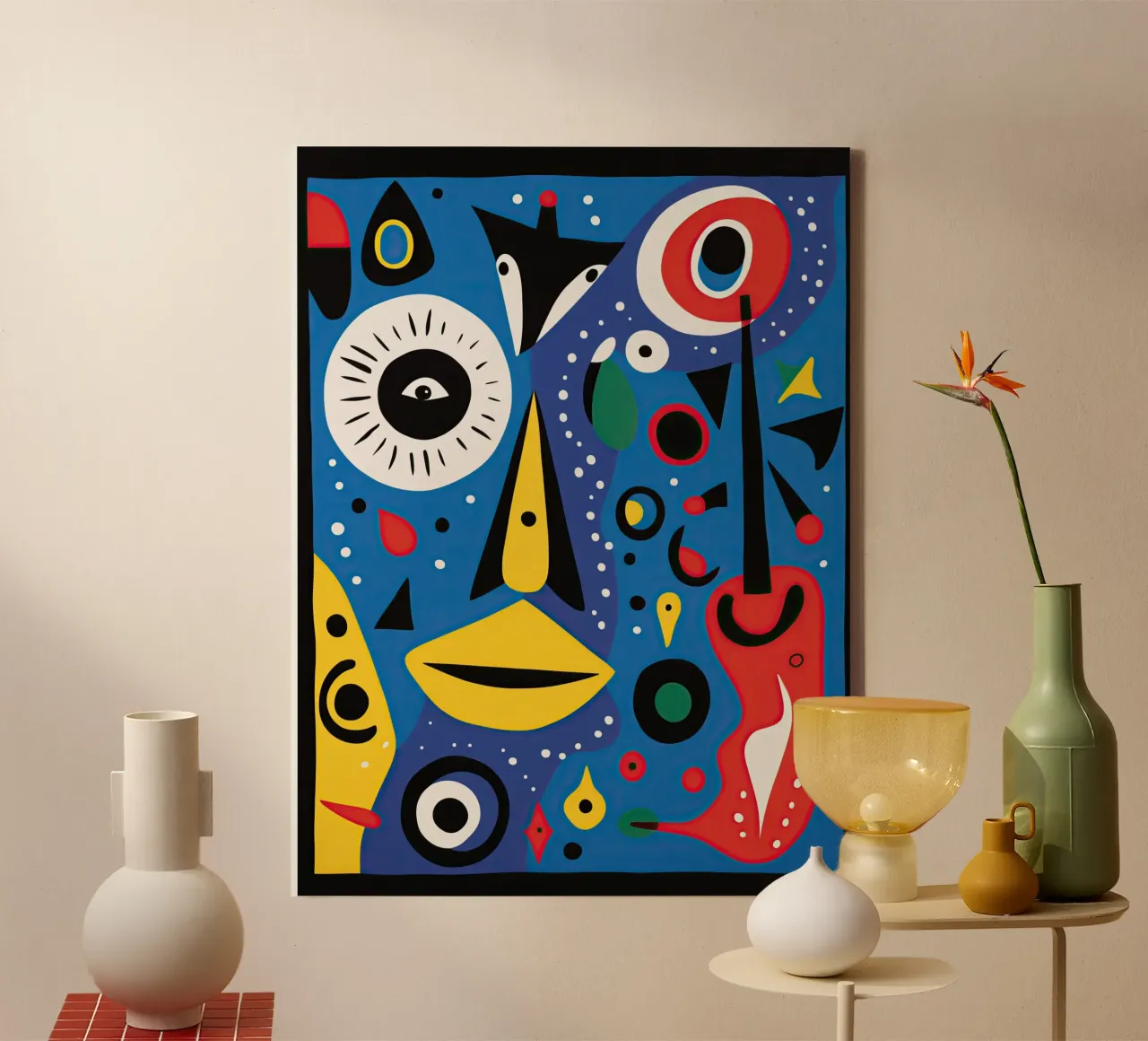 Eyes open | Allerlei abstracte kunst in de stijl van Miro canvas van Autofocus
