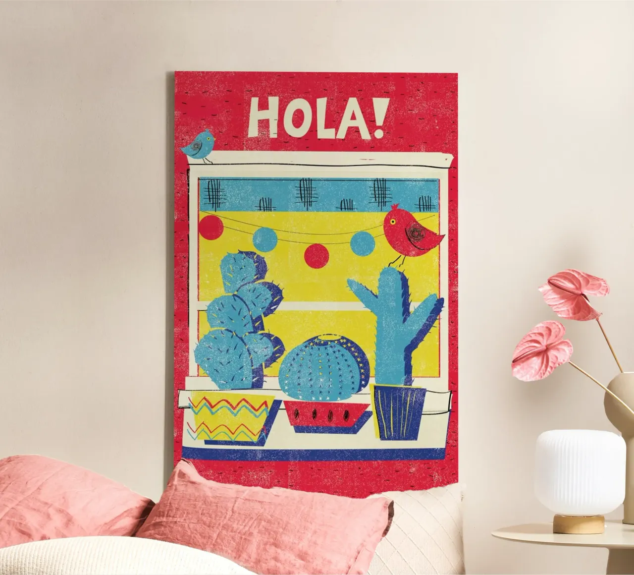 Hola! canvas met Baklijst van Rocket68