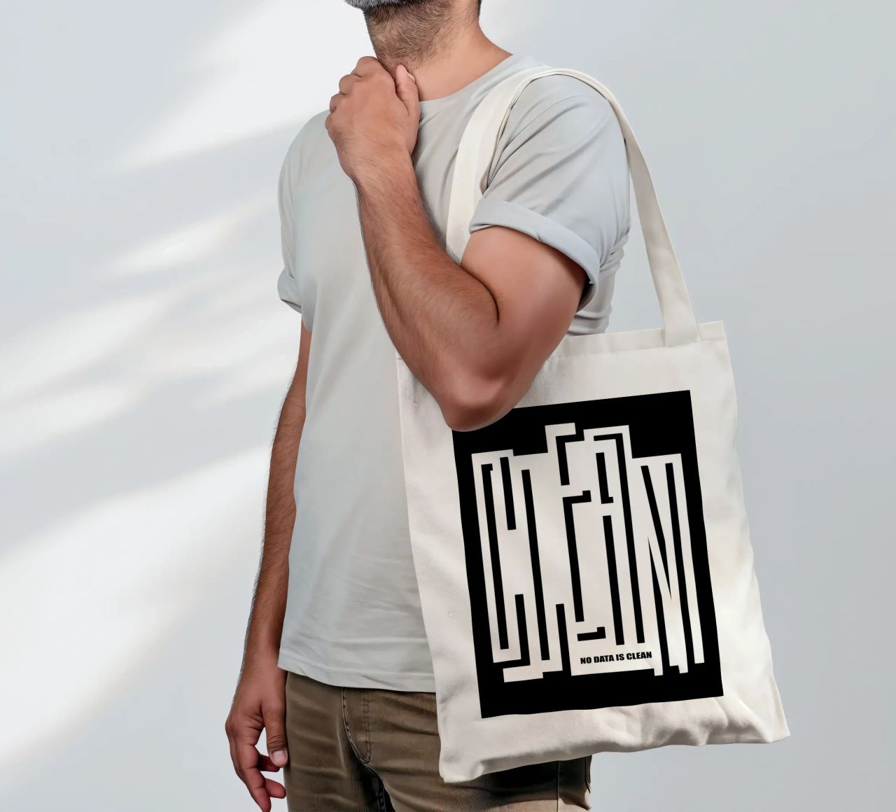 CLEAN - no data is clean tote bag by LIMITED EDITION LETTERS