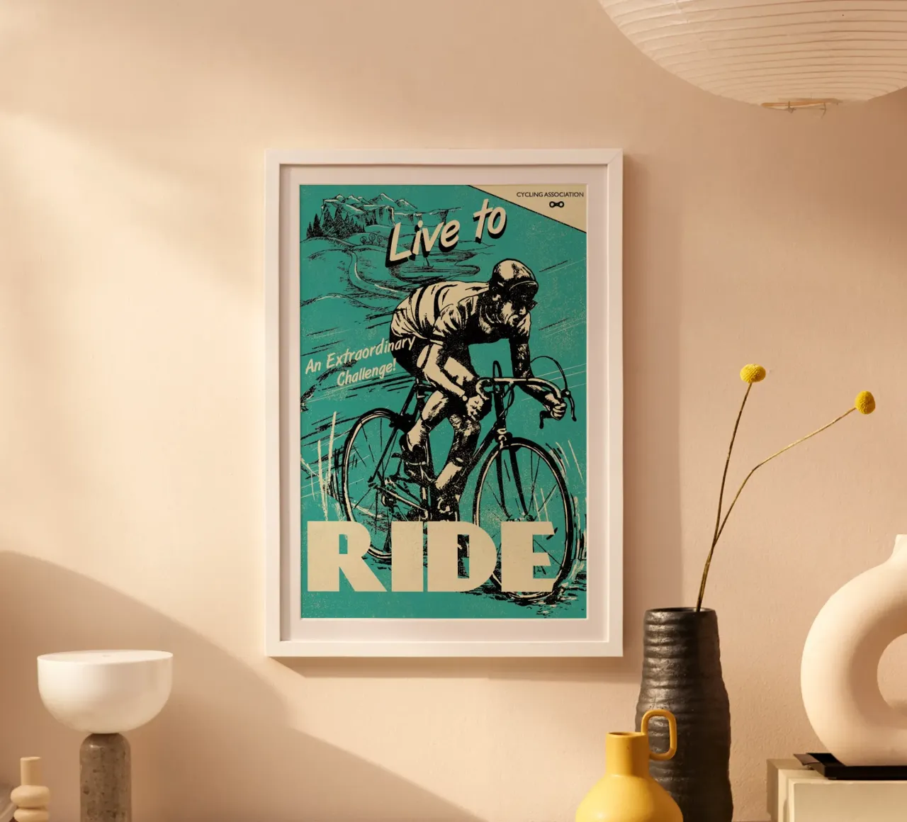 Live To Ride poster con telaio in legno da Rocket68