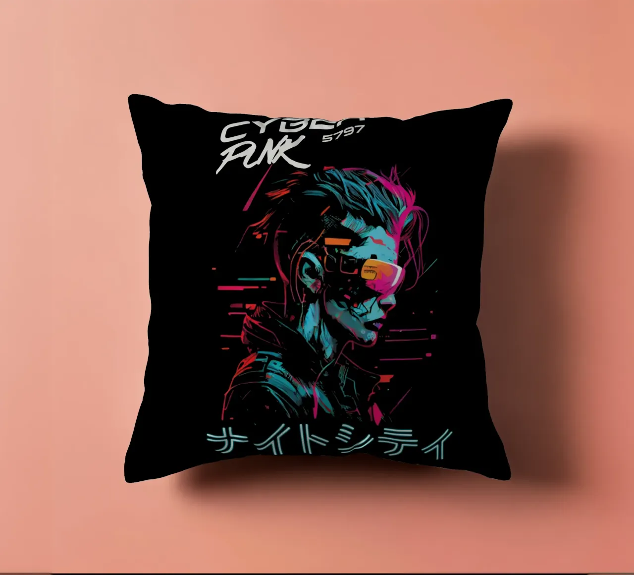 Ragazza CyberPunk Giappone cuscino da Gunawan Rb