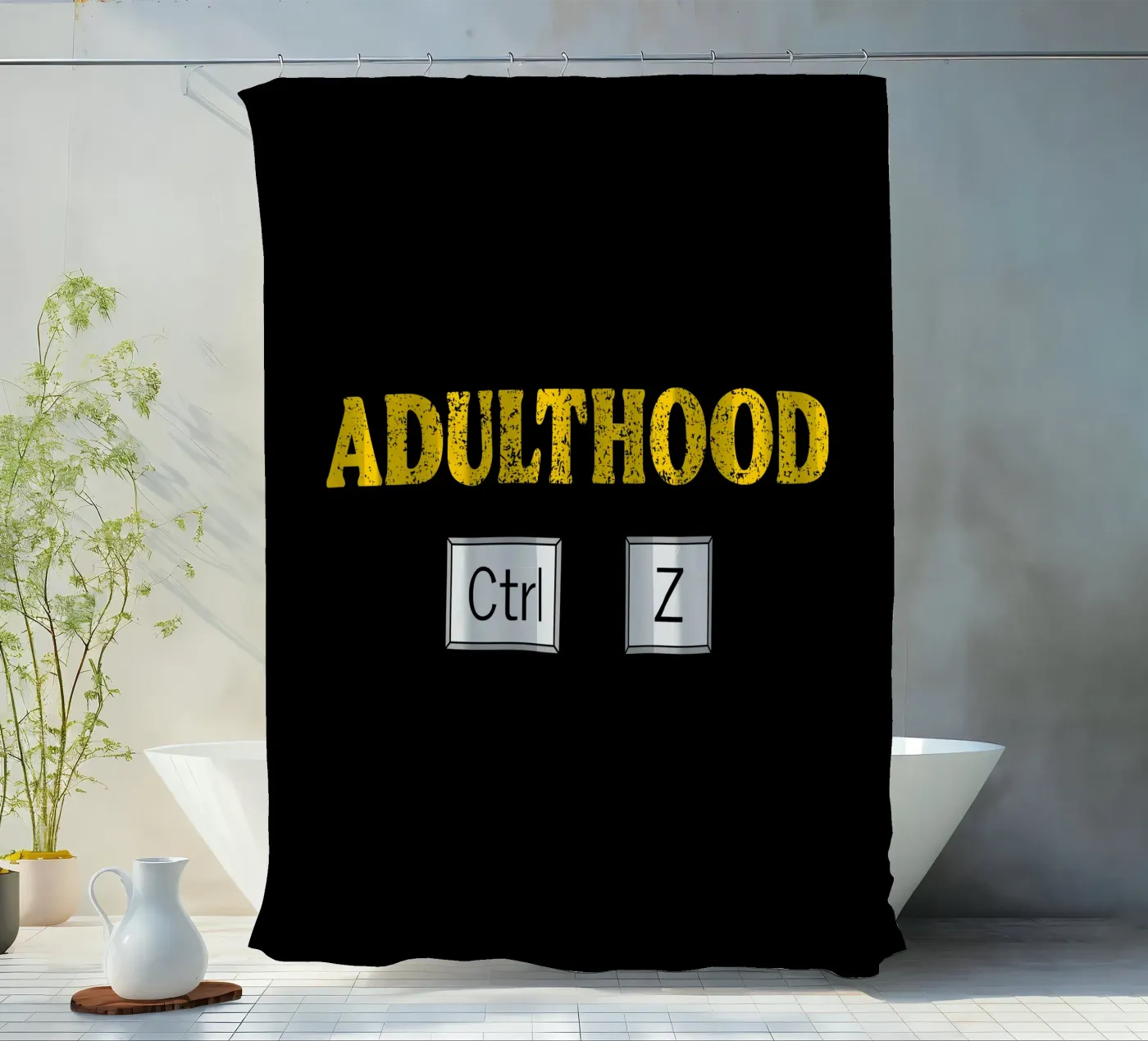 Adulthood Ctrl Z Tech Geek Coding and Programming Duschvorhang von sillyindustries