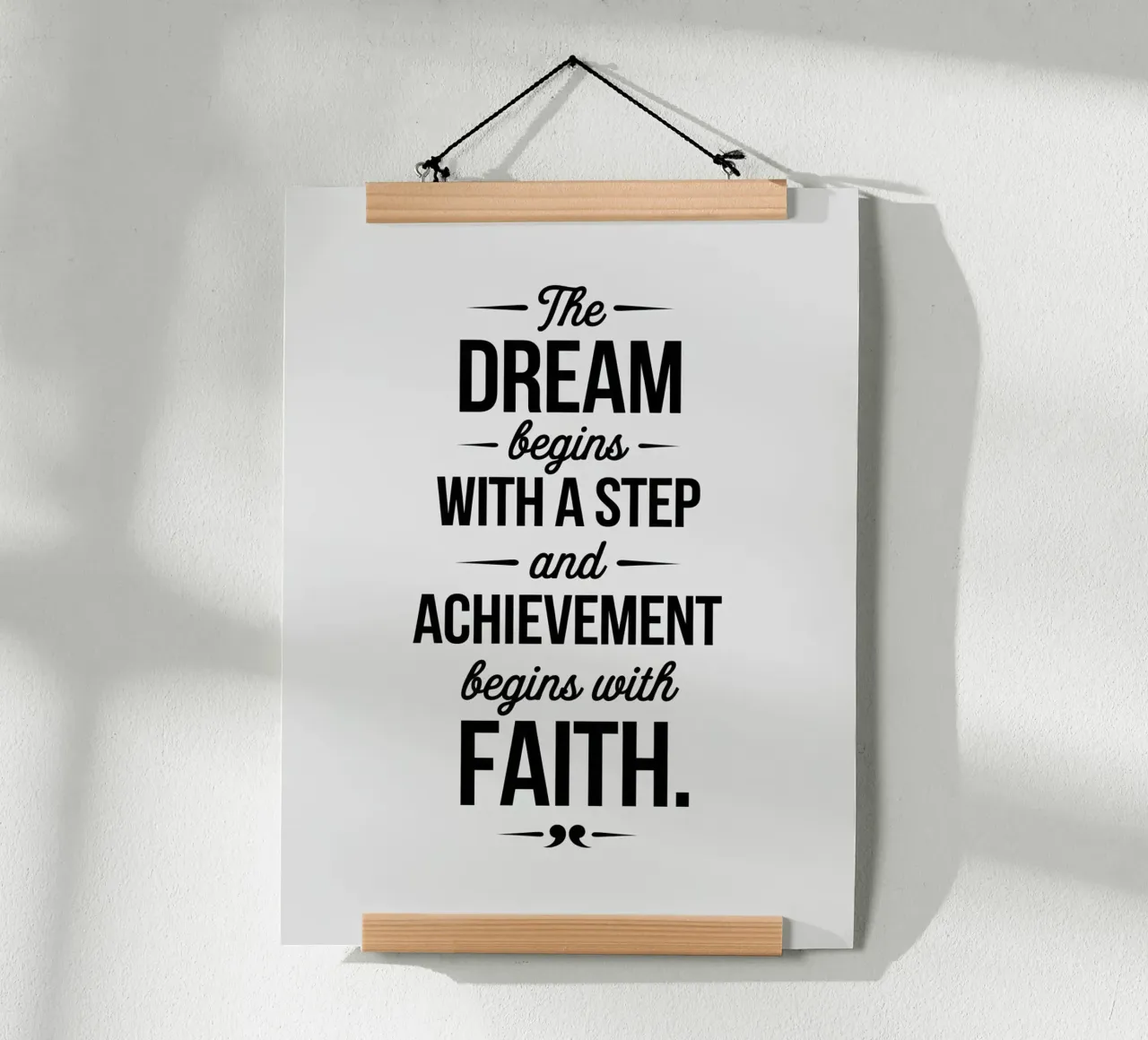 Der Traum beginnt mit einem Schritt, und die Verwirklichung beginnt mit der Wahrheit. Poster mit Holzrahmen von logic