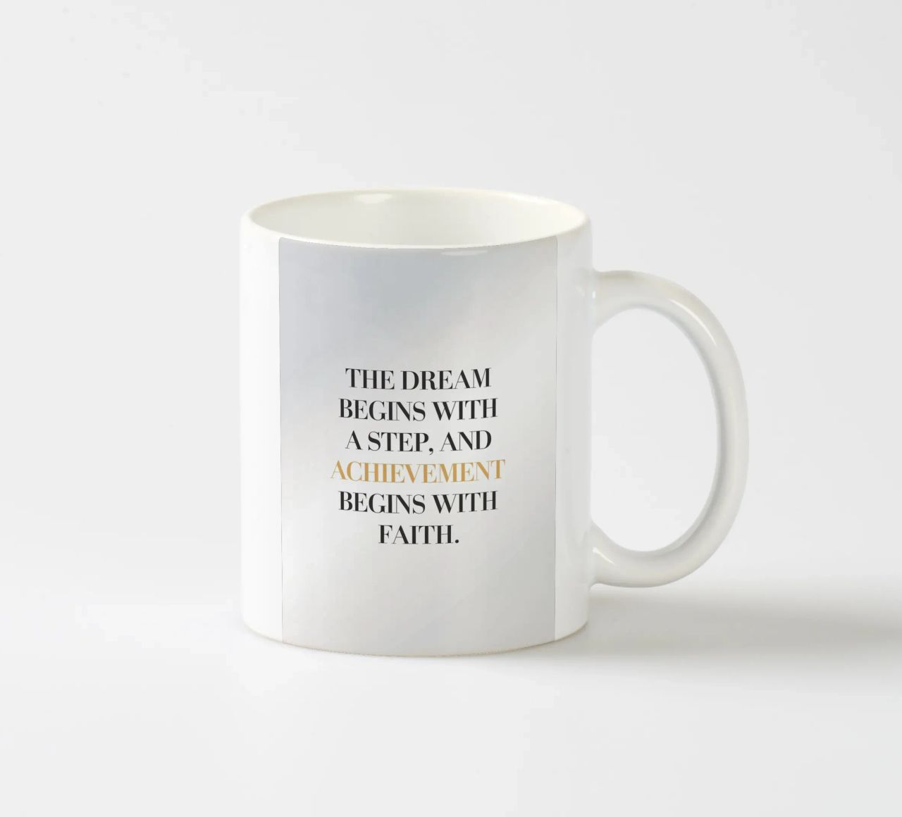 Il sogno inizia con un passo, e la realizzazione inizia con il fa tazza in ceramica da logic
