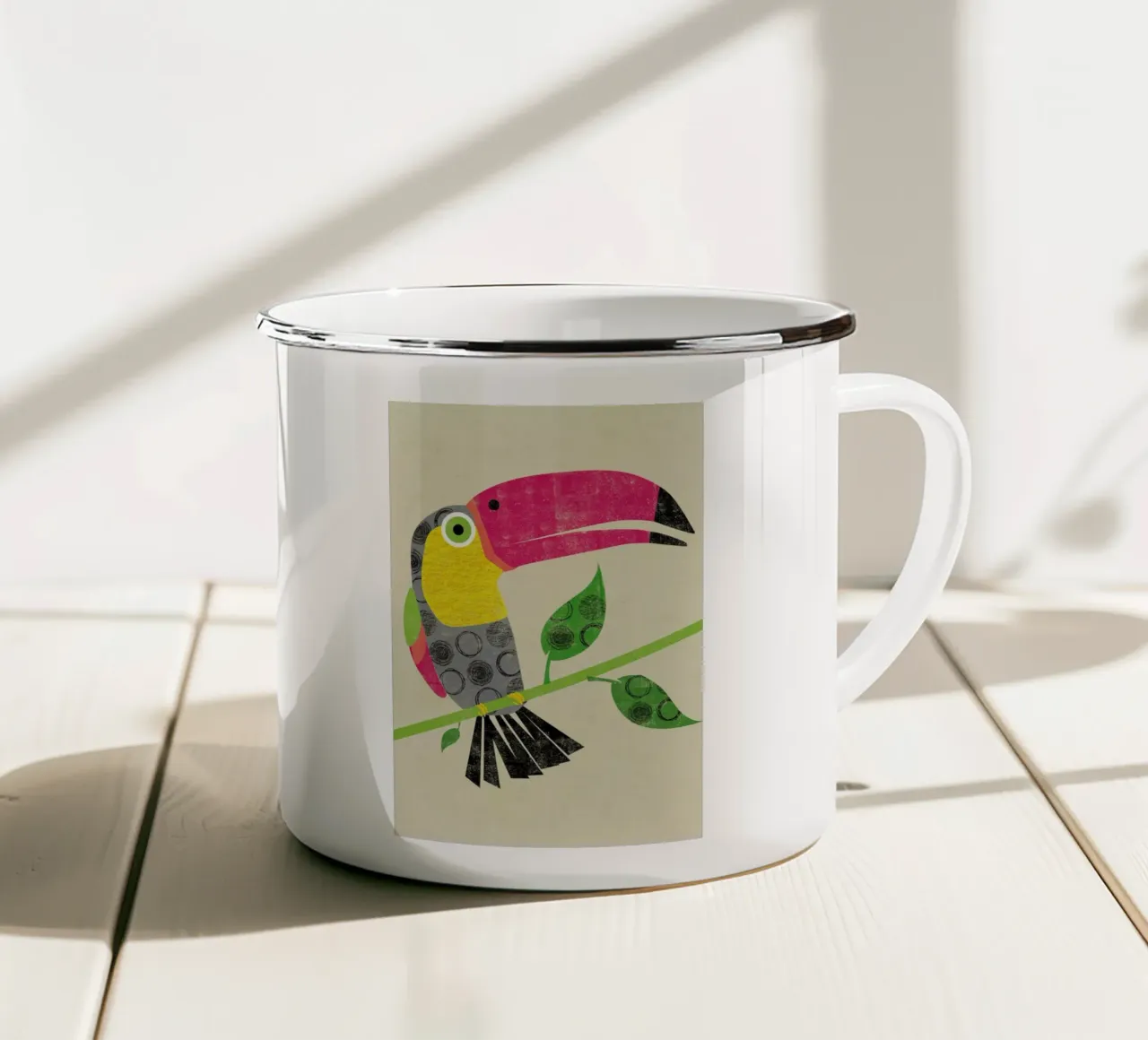 Toucan enamel mug by Rocket68
