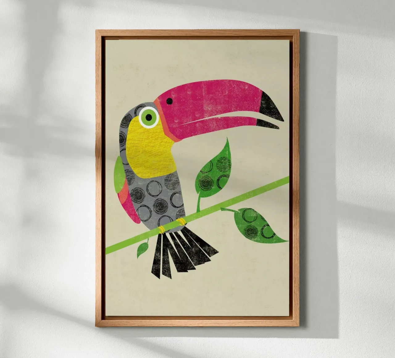 Toucan tela con Cornice a cassetta da Rocket68