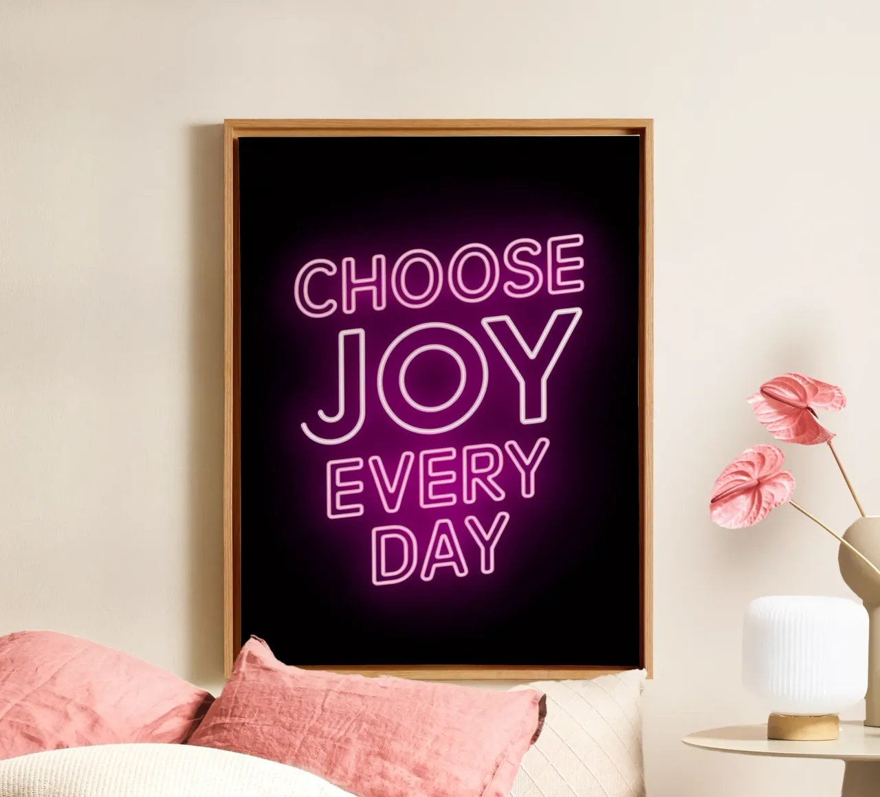 Choose joy every day canvas with Floater frame by logic