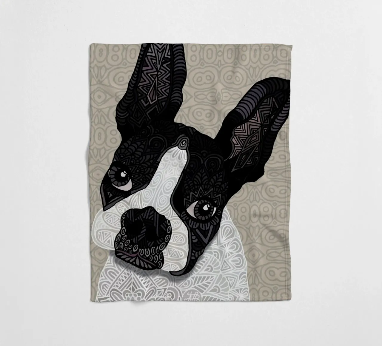 Boston Terrier fleece blanket by Angelika Parker