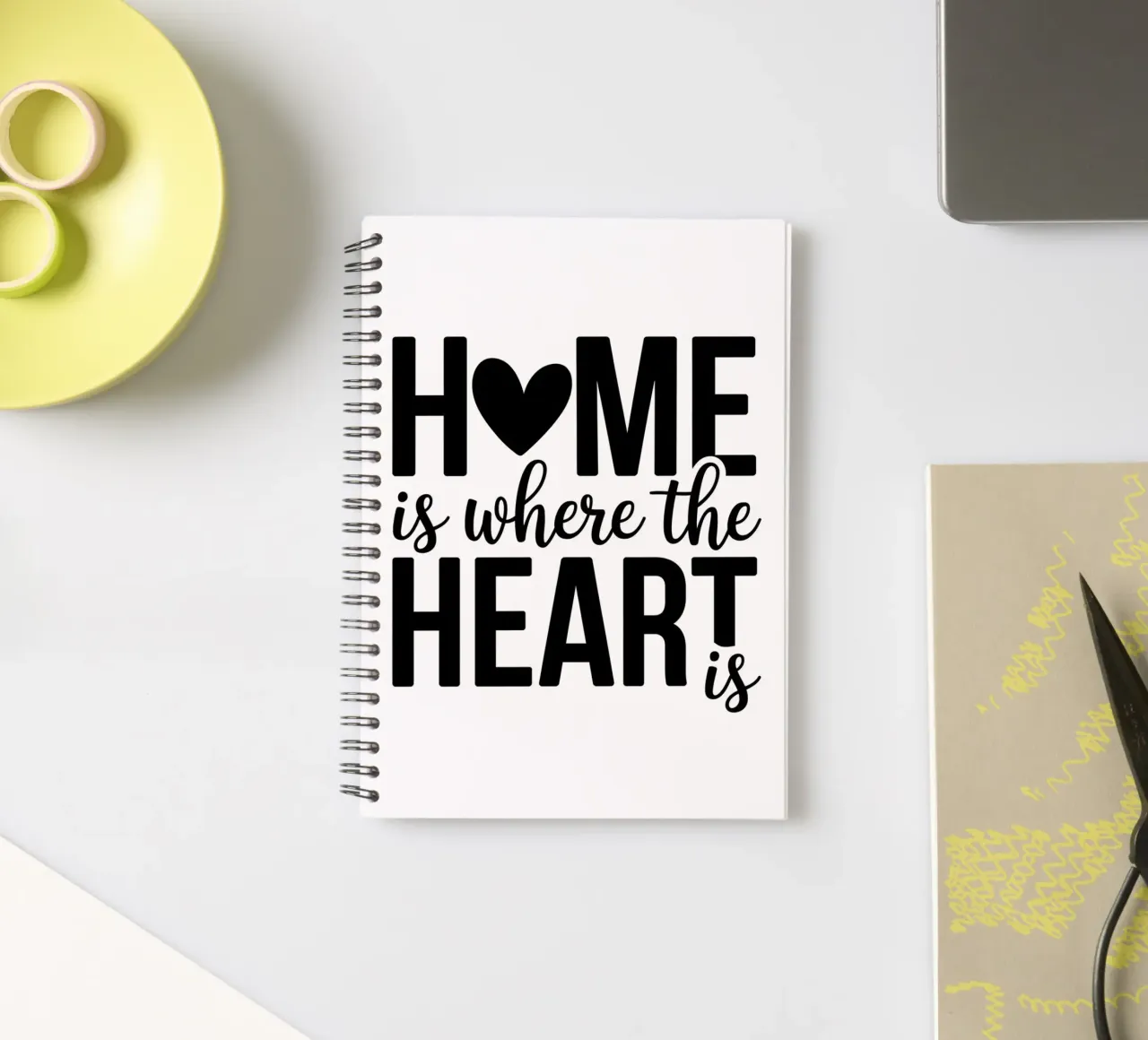 Home is where the heart is spiral notebook by logic