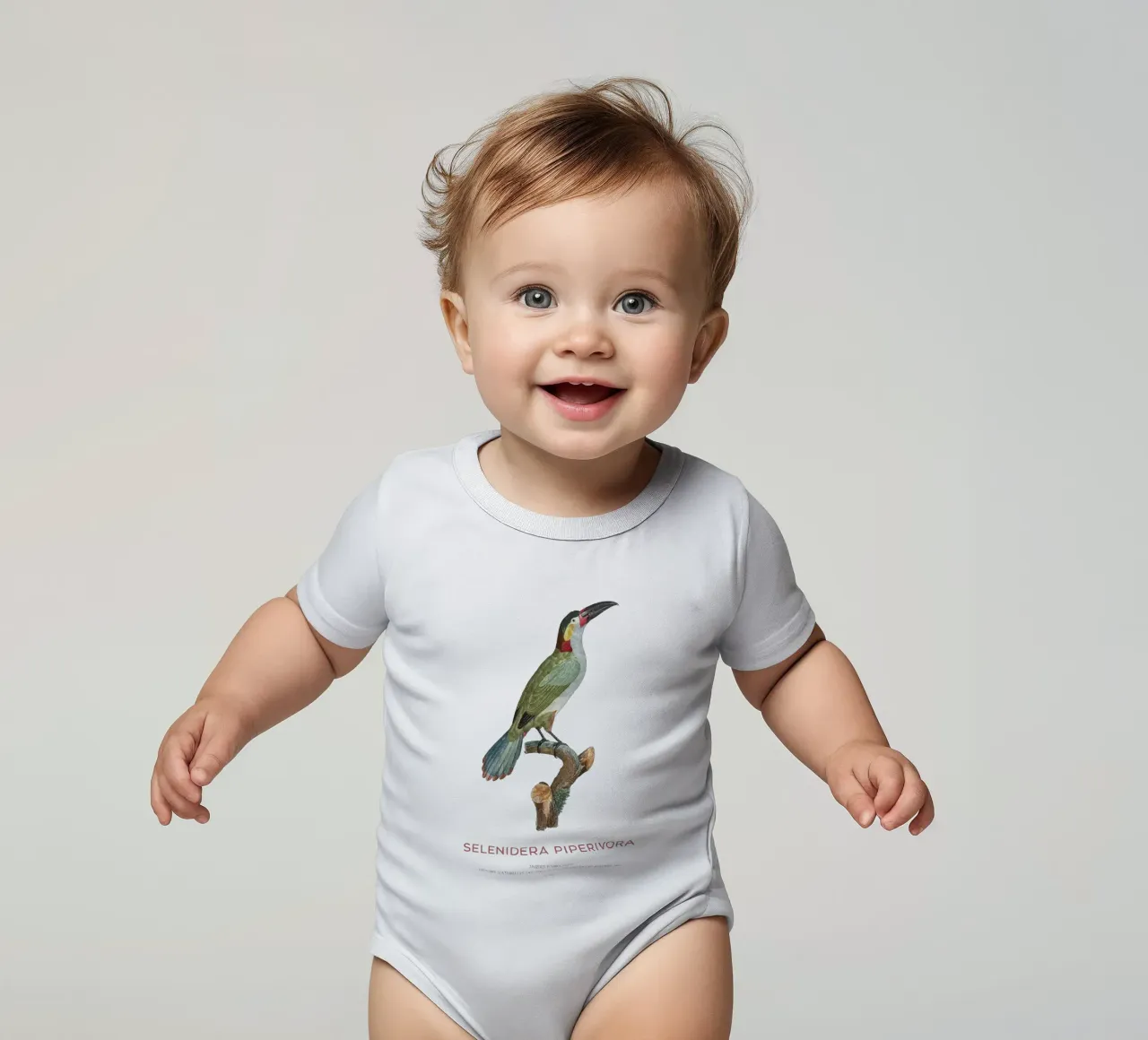 Guianatukanet oder Selenidera piperivora Kurzarm Babybody von Vintagrafica