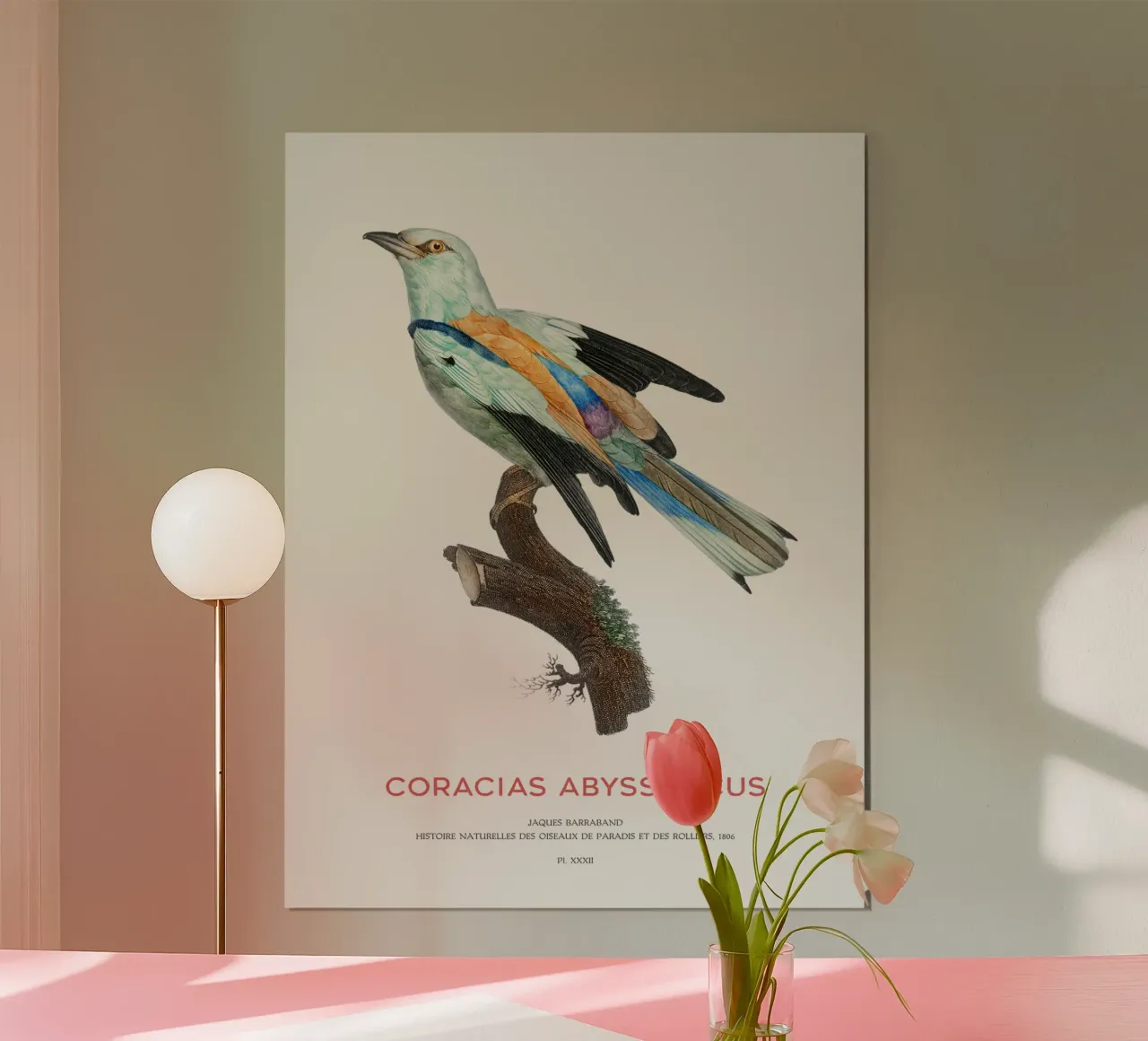 Abessinierwalze oder Coracias abyssinicus Hahnemühle von Vintagrafica