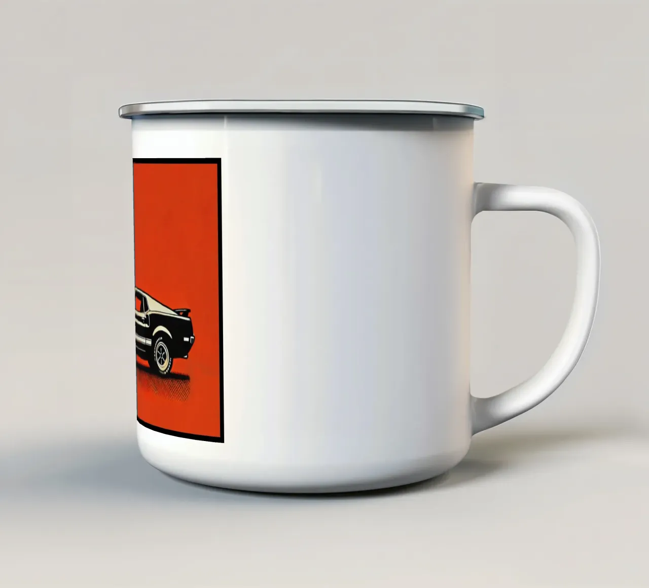 Mustang Mach1 - Stampa poster d'epoca tazza in smalto da posterprints-by-nomad