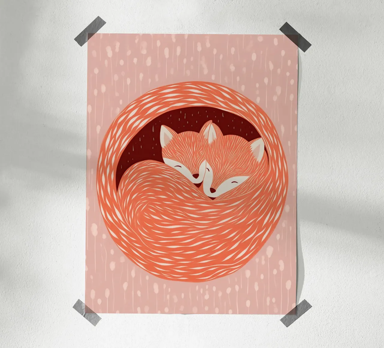 Zweisamkeit im Winterschlaf | Mach es wie die Füchse Poster von Autofocus