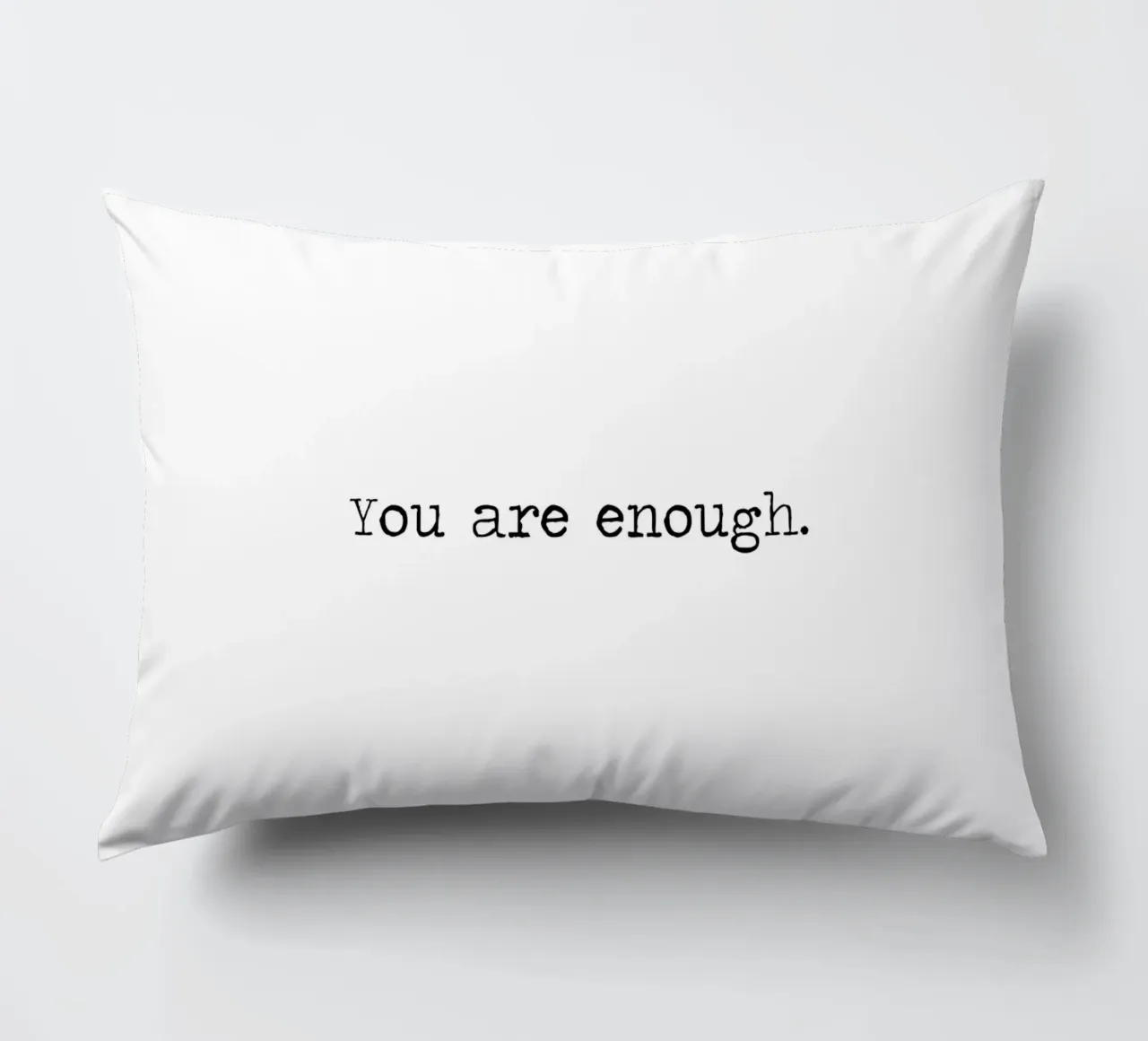 You Are Enough - minimalist black and white quote decorative cushion by Summer Soul Co. - Quotes