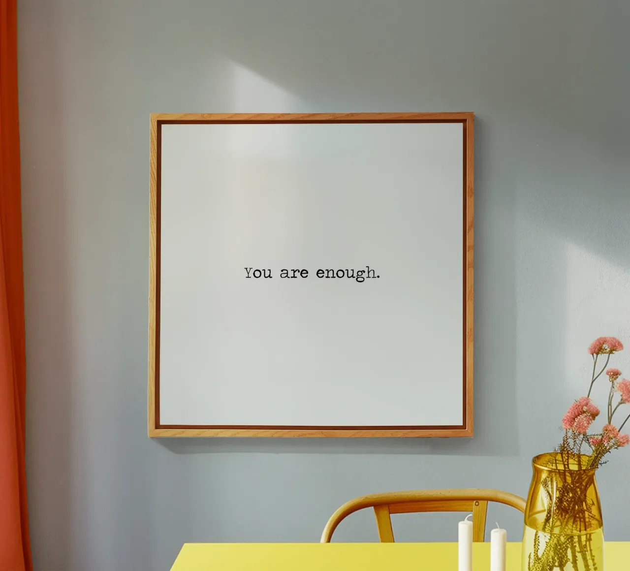 You Are Enough - minimalist black and white quote acryl van Summer Soul Co. - Quotes