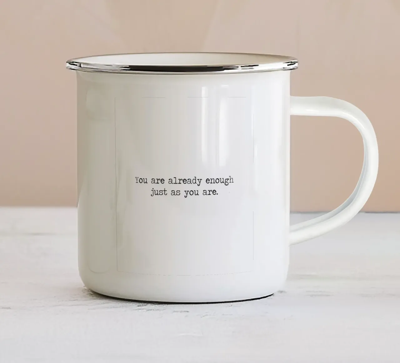 Je bent al genoeg precies zoals je bent - citaat emaille mok van Summer Soul Co. - Quotes