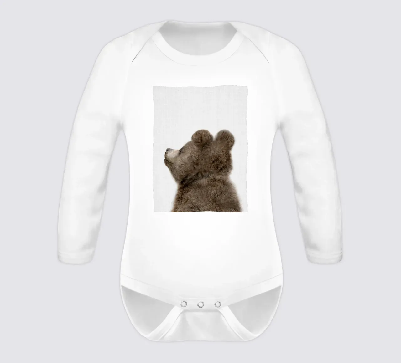 Peekaboo Bear Cub long-sleeve baby romper by Lila x Lola