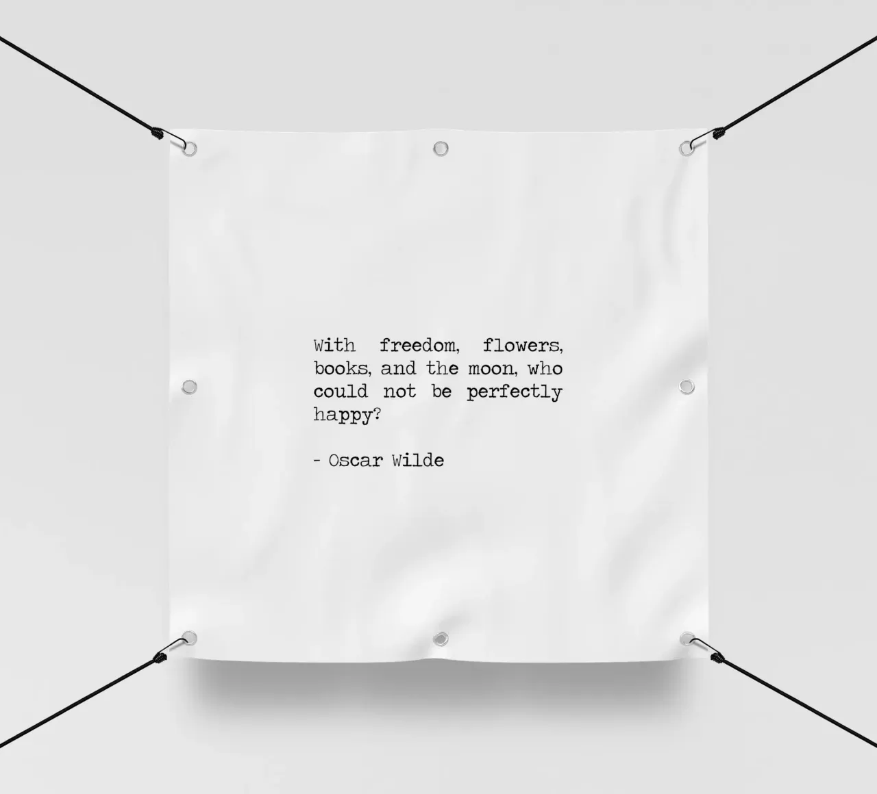 Con i fiori della libertà i libri e la luna - Oscar Wilde Quote telo in pvc da Summer Soul Co. - Quotes