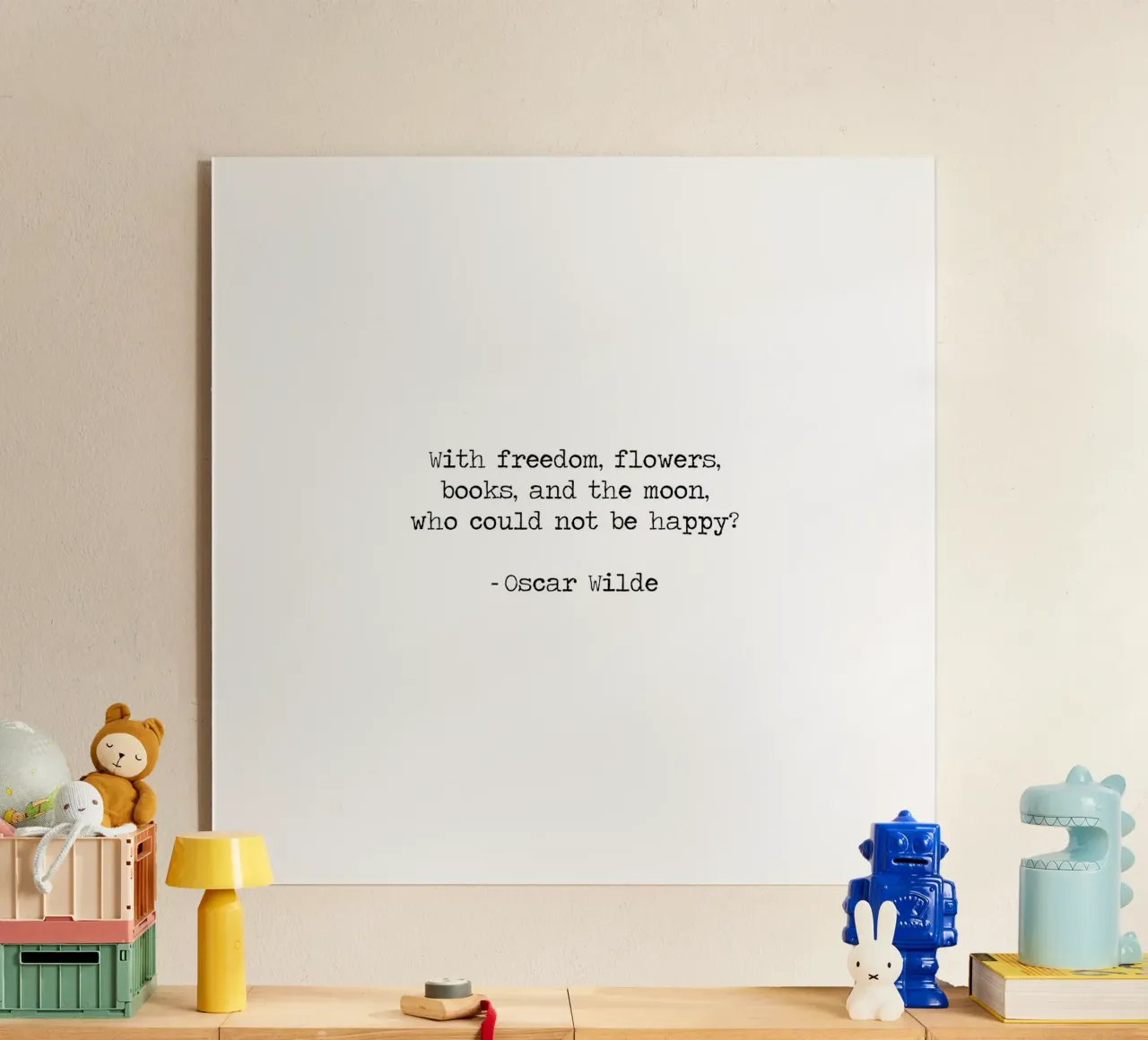"Con i fiori della libertà i libri e la luna", citazione di Oscar Wilde plexiglass da Summer Soul Co. - Quotes