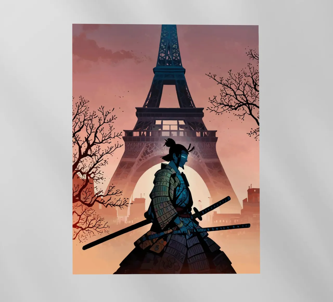 Il samurai dell'Alba Eiffel pellicola backlit da artdesign1985