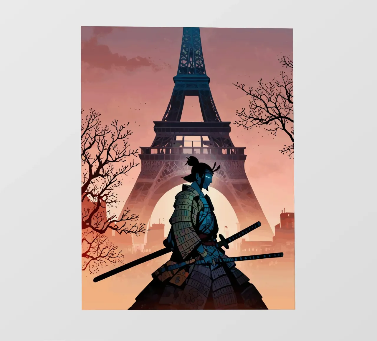 Il samurai dell'Alba Eiffel telo in pvc da artdesign1985