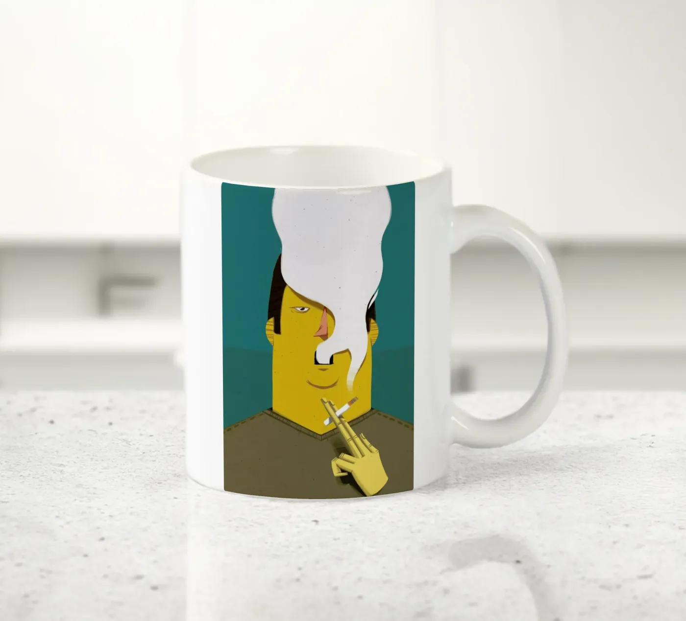 Smoking ceramic mug by Caio Beltrão