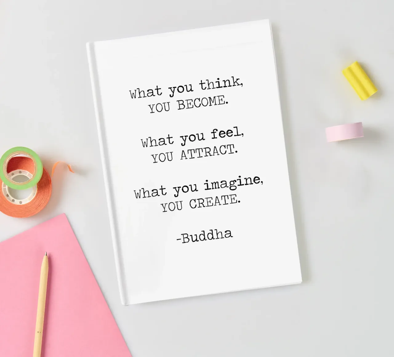 "What you think you Become" - Buddha Buddhist quote notebook by Summer Soul Co. - Quotes