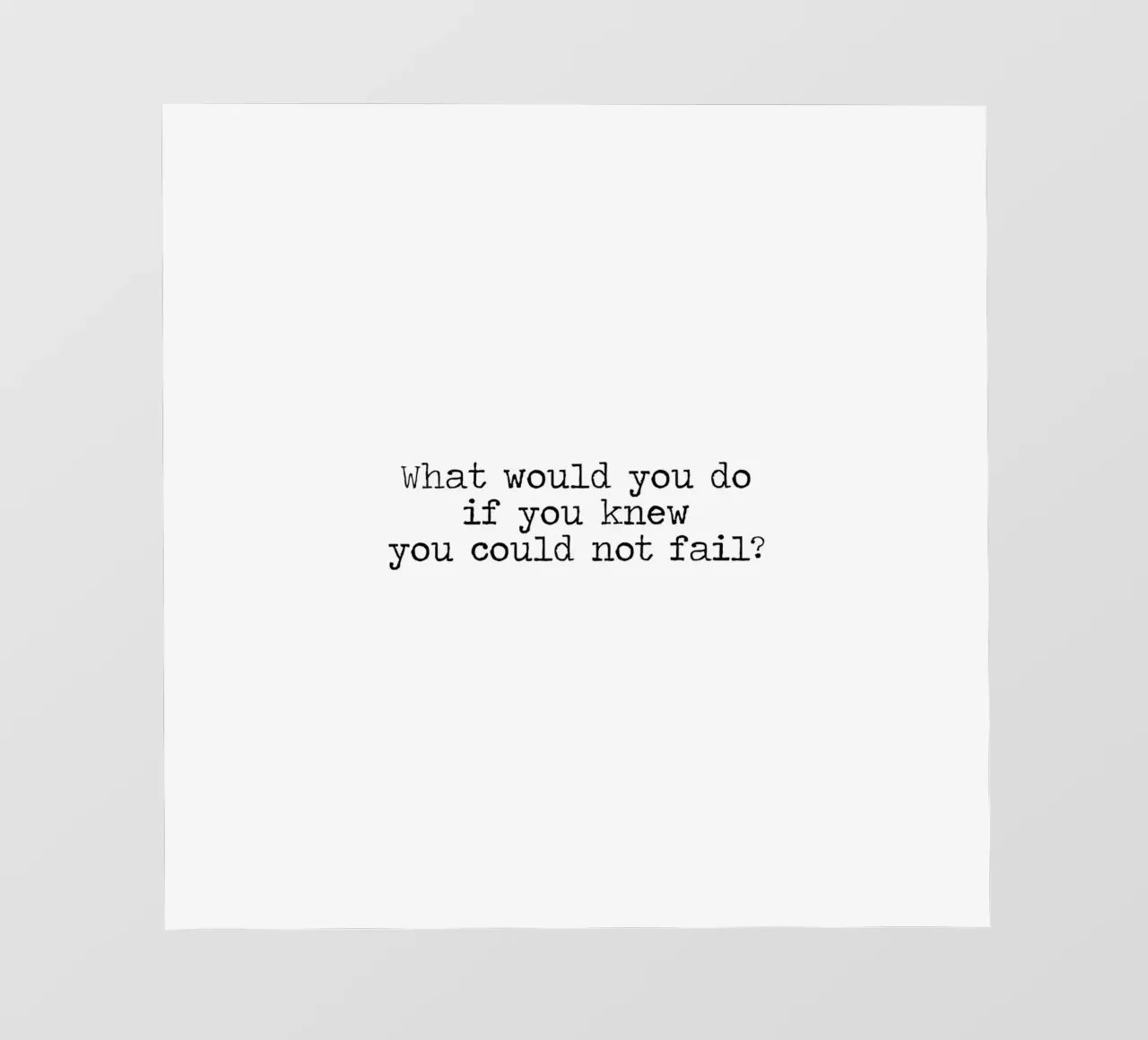 Cosa fareste se sapeste di non poter fallire - citazione pellicola backlit da Summer Soul Co. - Quotes