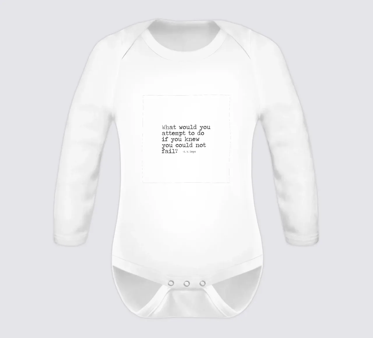 What would you attempt, if you knew you could not fail Quote long-sleeve baby romper by Summer Soul Co. - Quotes