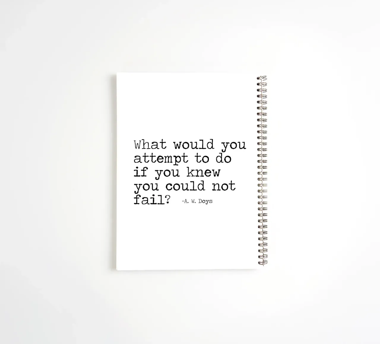 Che cosa tentereste, se sapeste di non poter fallire? diario ad anelli da Summer Soul Co. - Quotes