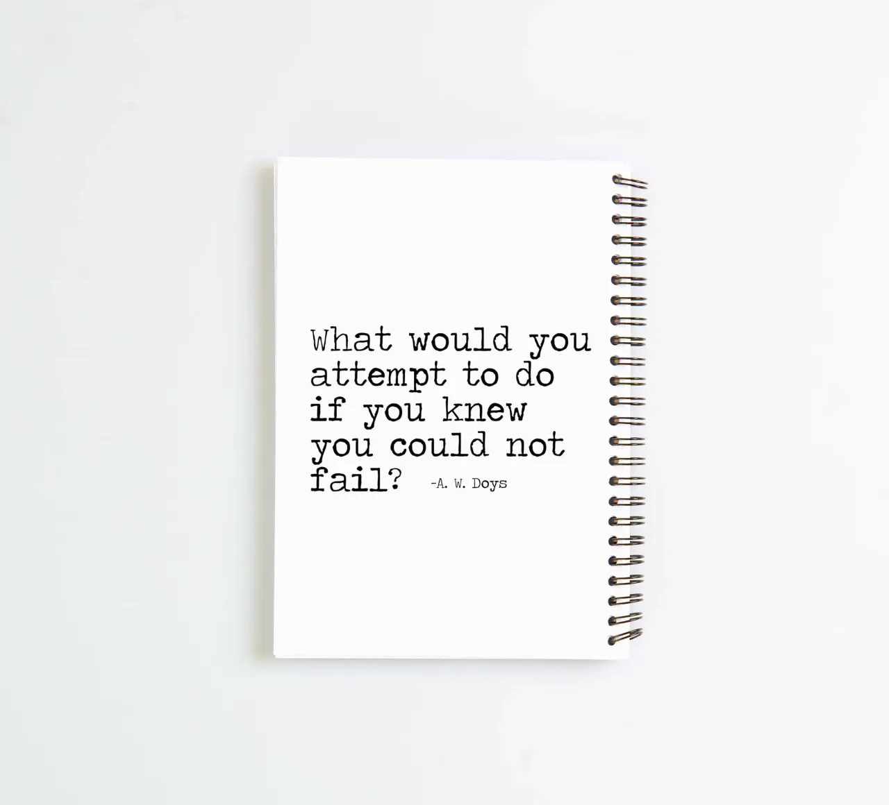 Che cosa tentereste, se sapeste di non poter fallire? diario ad anelli da Summer Soul Co. - Quotes